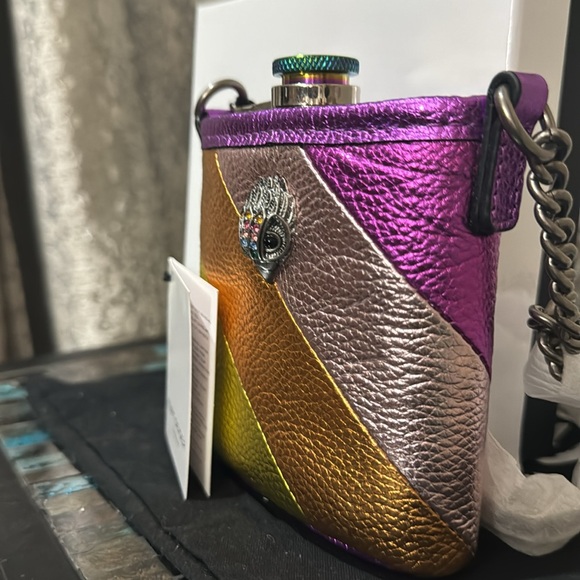 Kurt Geiger Kensington Metallic Leather Flask - Picture 10 of 13
